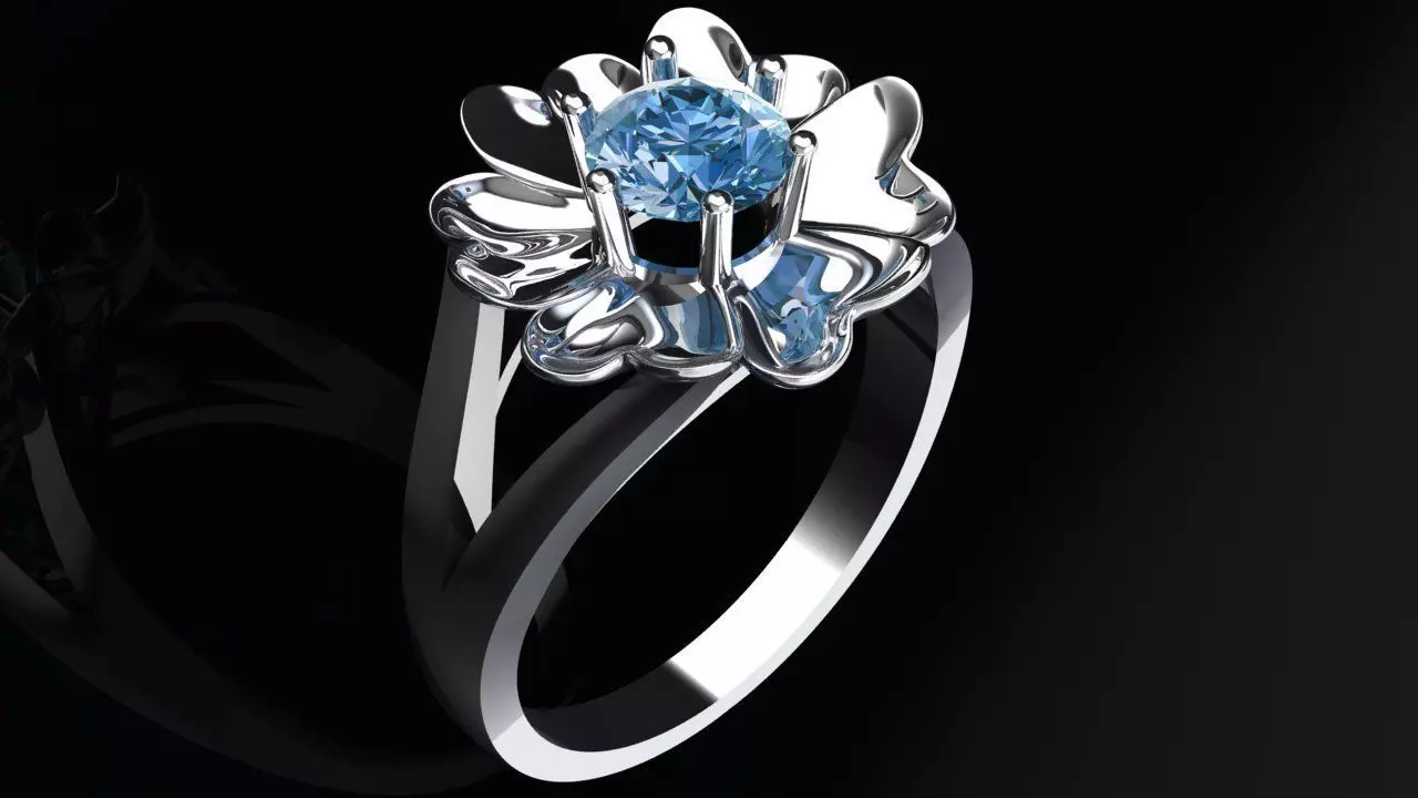 Flower Ring 3D print model_0