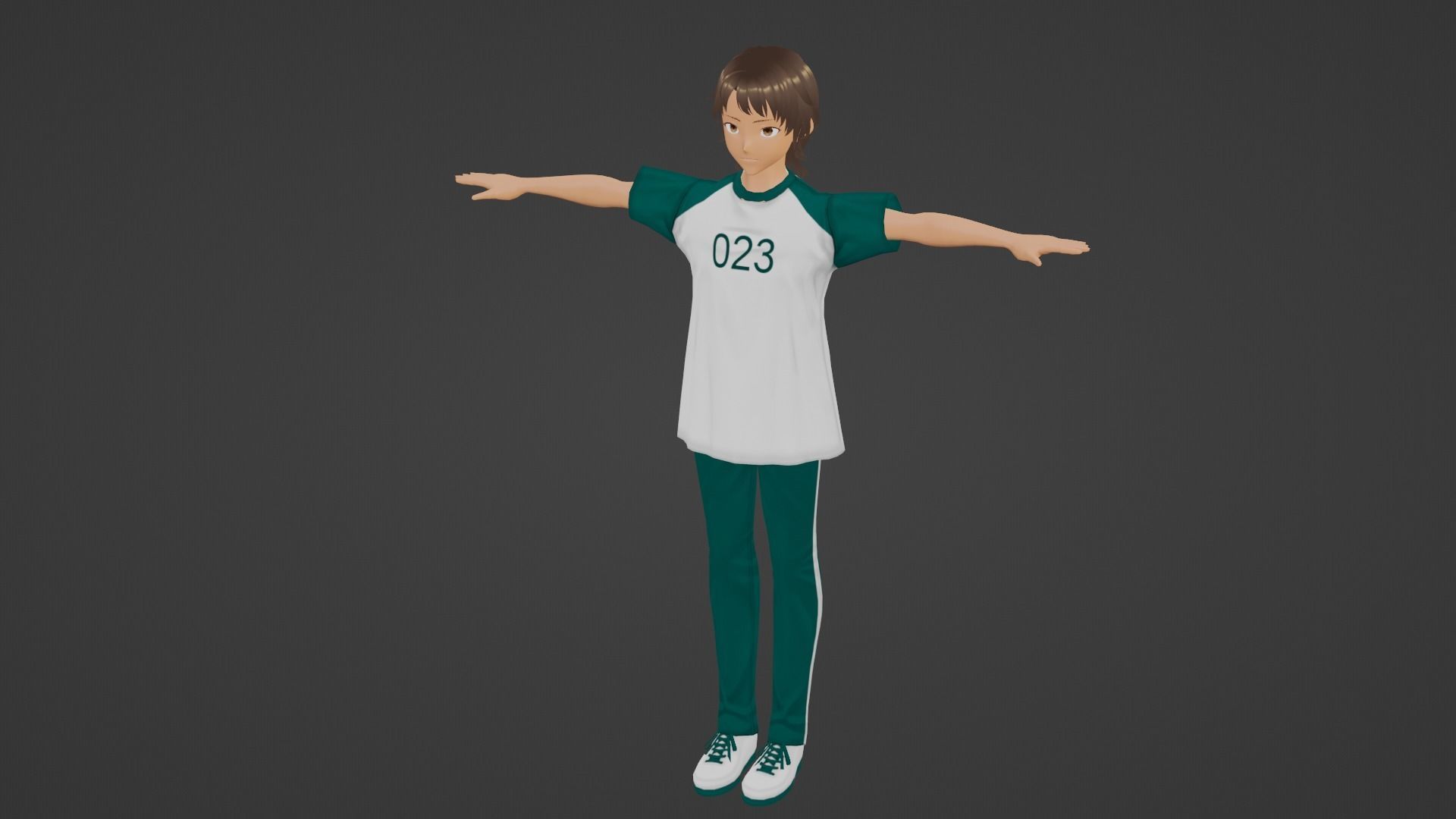 Squid Game - Player Low-poly 3D model_2