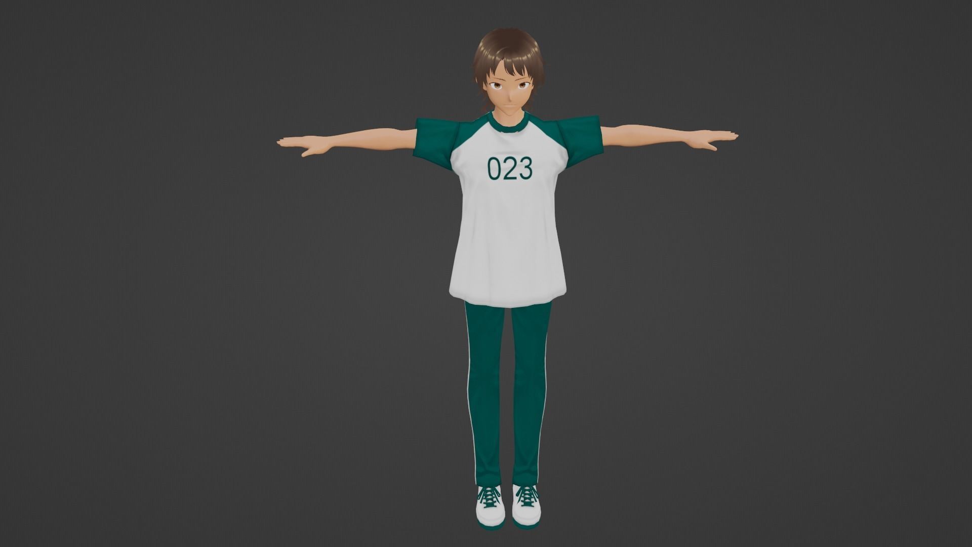 Squid Game - Player Low-poly 3D model_1