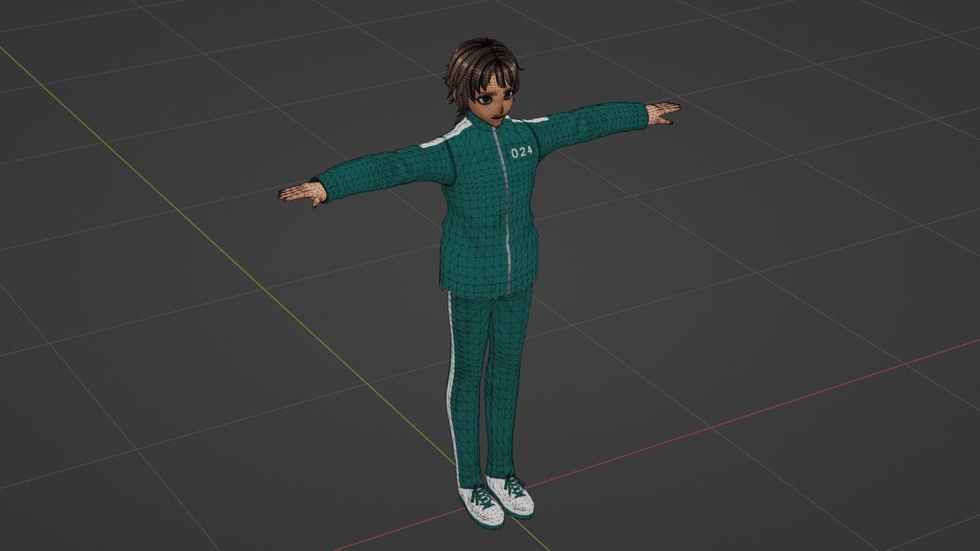 Squid Game - Player Low-poly 3D model_6