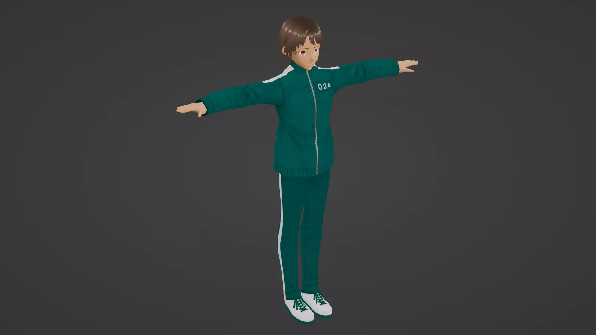 Squid Game - Player Low-poly 3D model_0