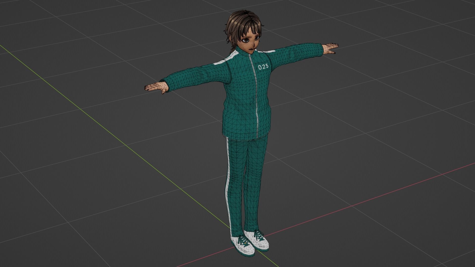 Squid Game - Player Low-poly 3D model_6