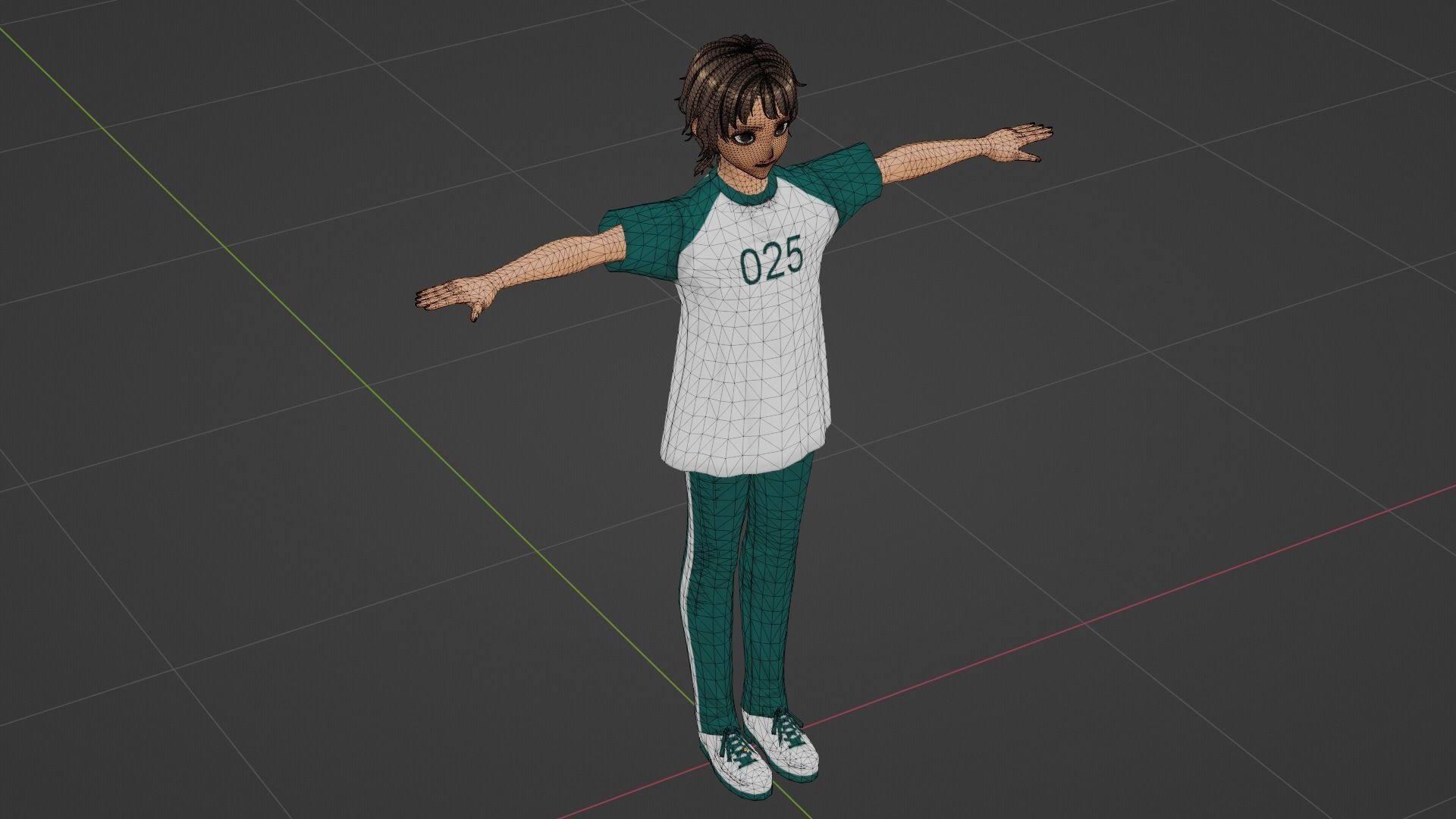 Squid Game - Player Low-poly 3D model_6