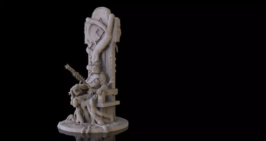 Blasphemous Fan Art Penitent One on Turned Throne 3D model_0