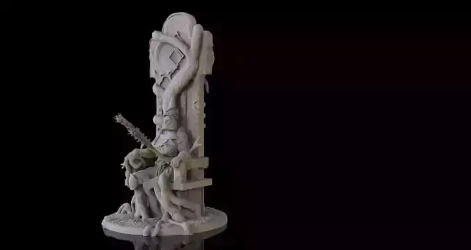 Blasphemous Fan Art Penitent One on Turned Throne 3D model