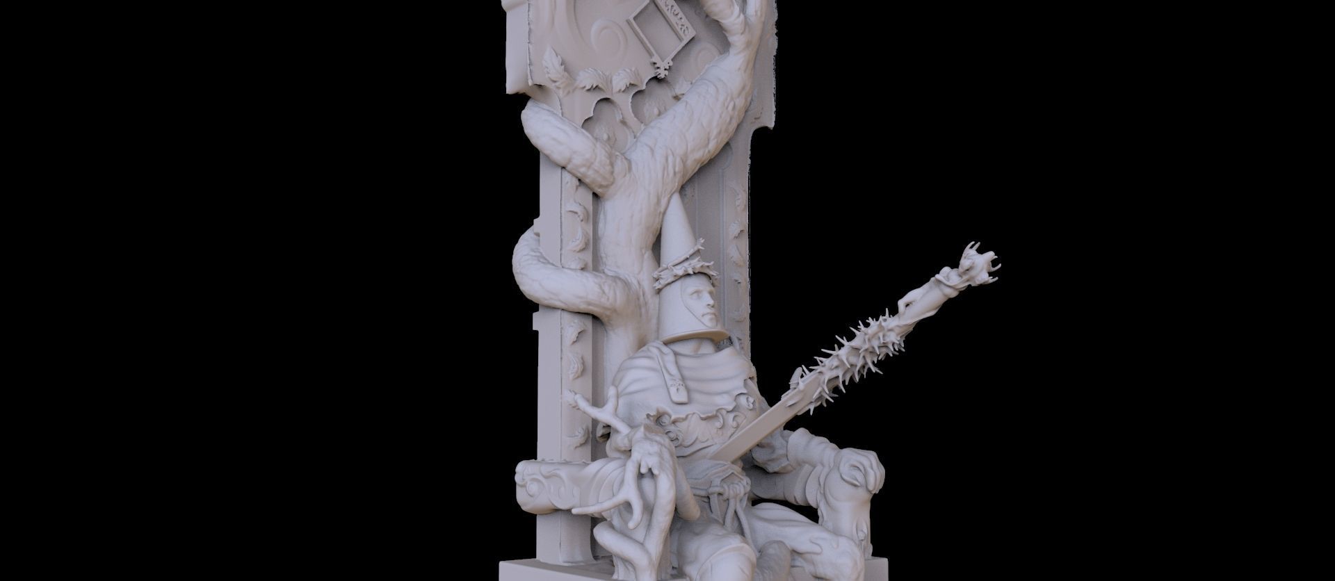 Blasphemous Fan Art Penitent One on Turned Throne 3D model_1