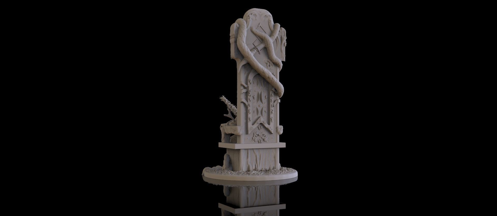 Blasphemous Fan Art Penitent One on Turned Throne 3D model_2