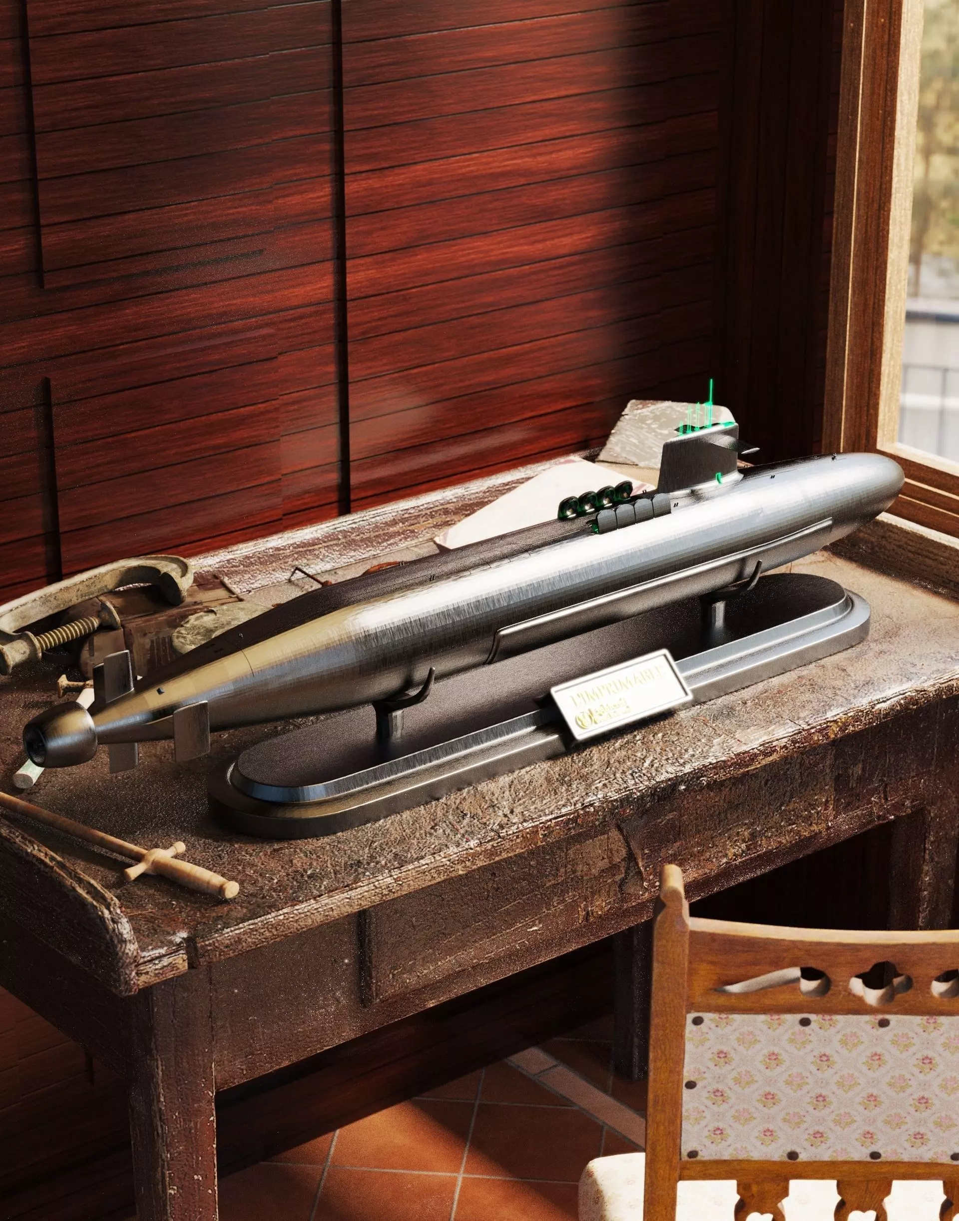 French Submarine SNLE 3D print model_0