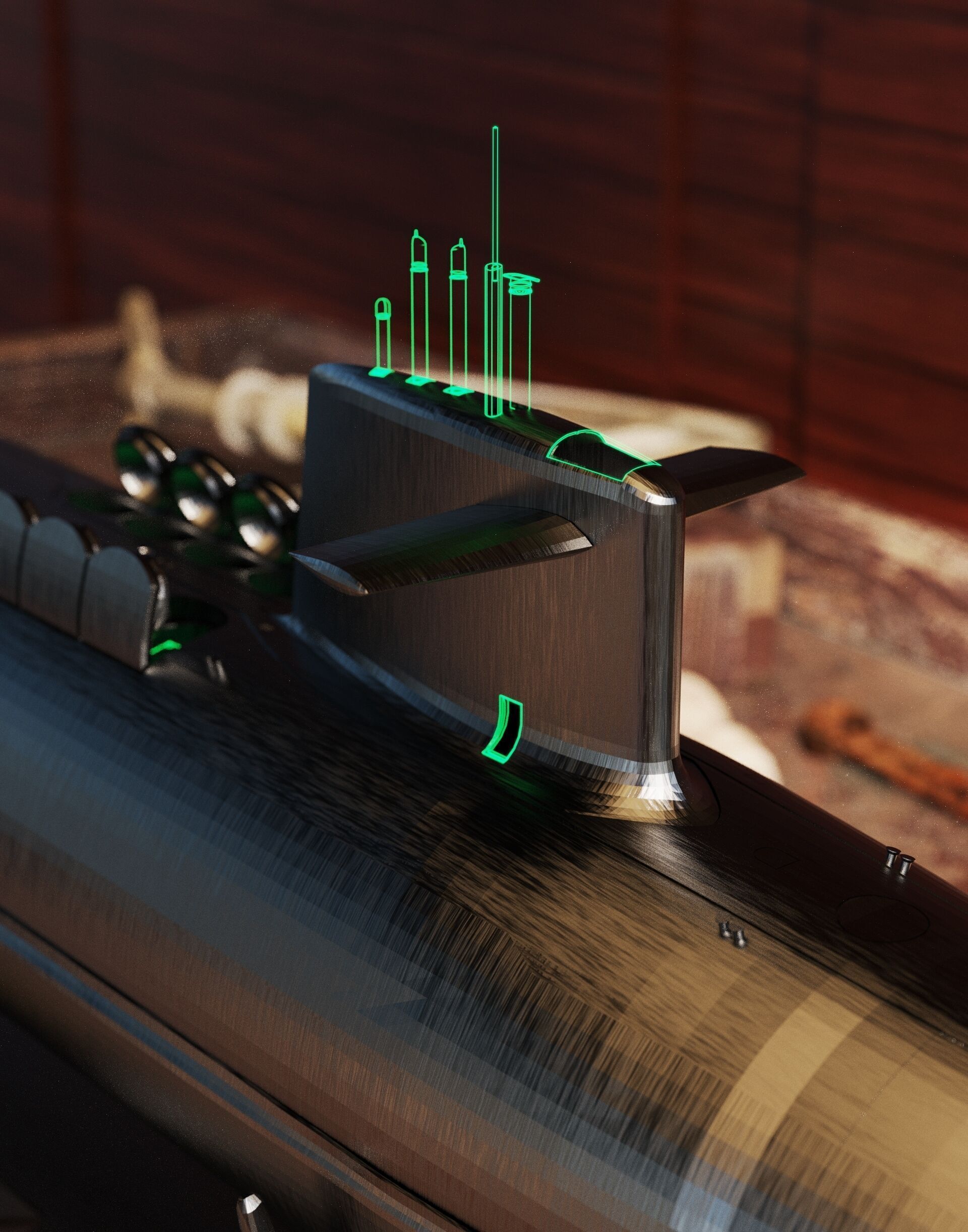 French Submarine SNLE 3D print model_2