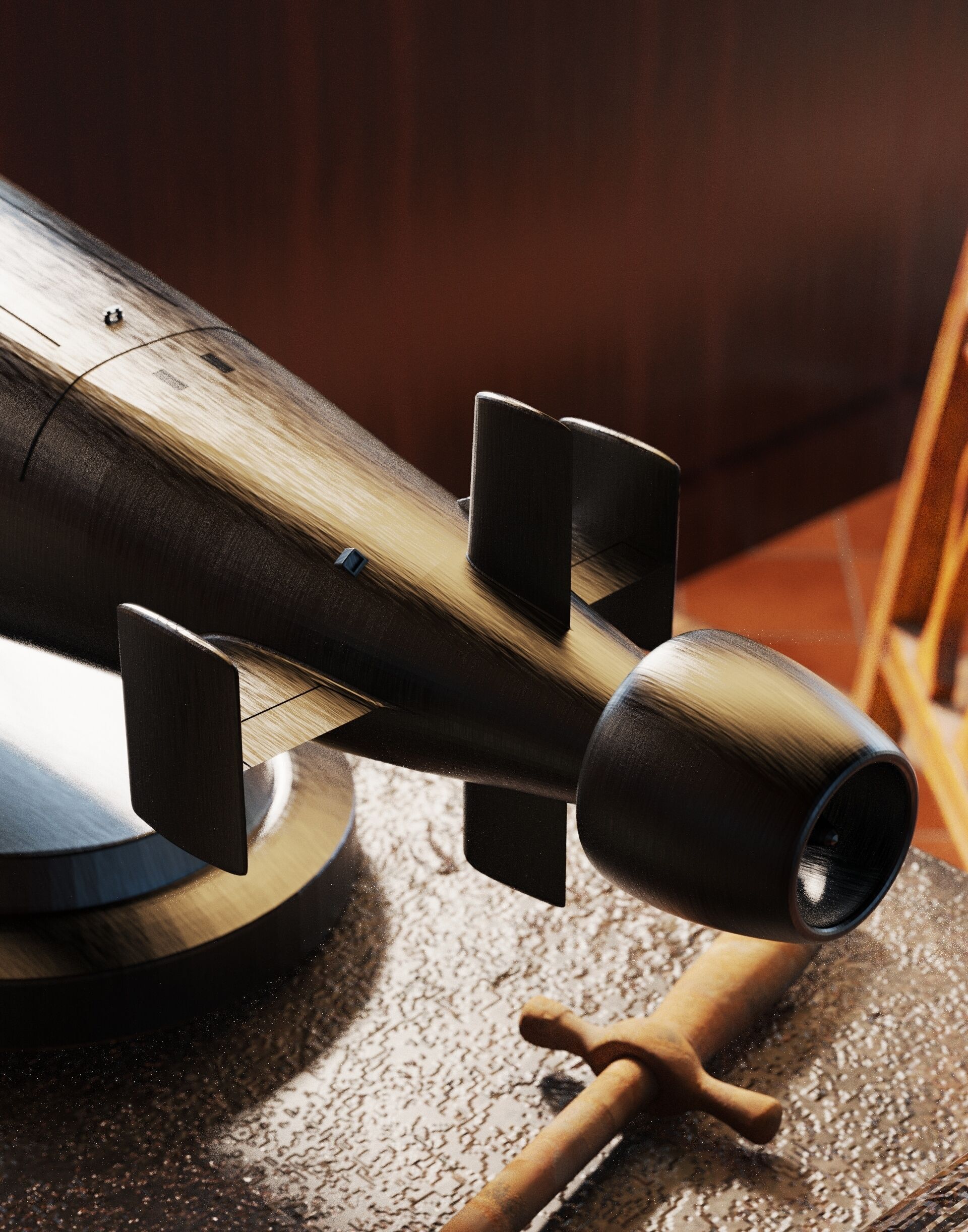 French Submarine SNLE 3D print model_6