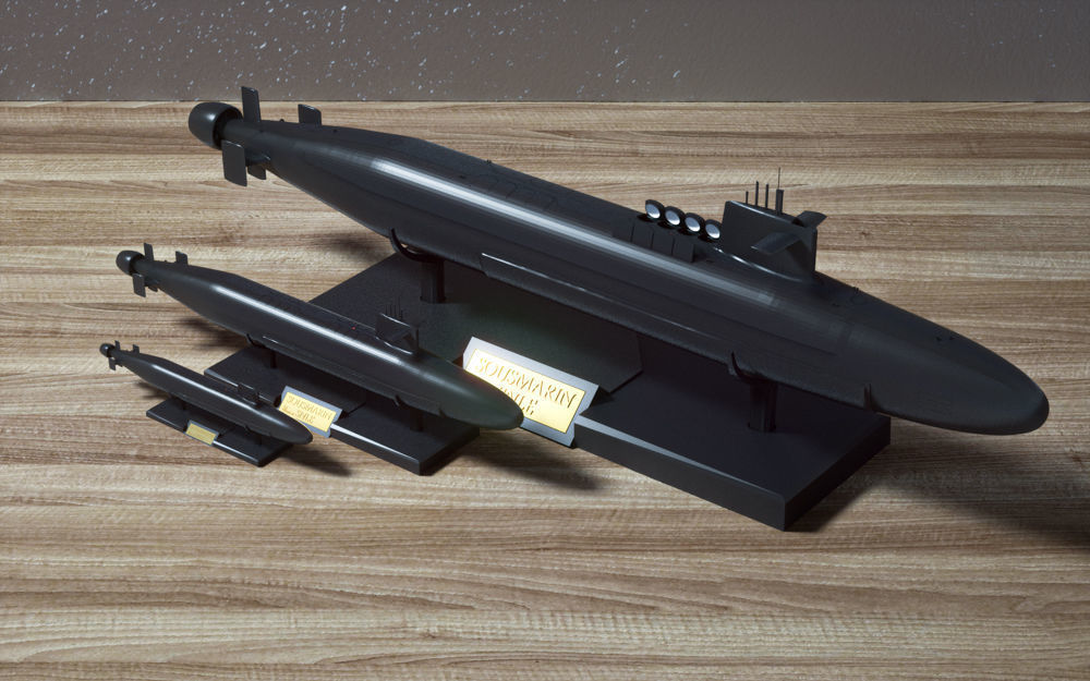 French Submarine SNLE 3D print model_9