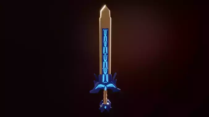Stylized  Rune Sword weapon PBR low-poly game ready Low-poly 3D model