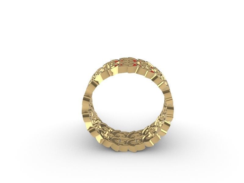 ornamental enamel ring 4 sizes stl verified 3D print model_11