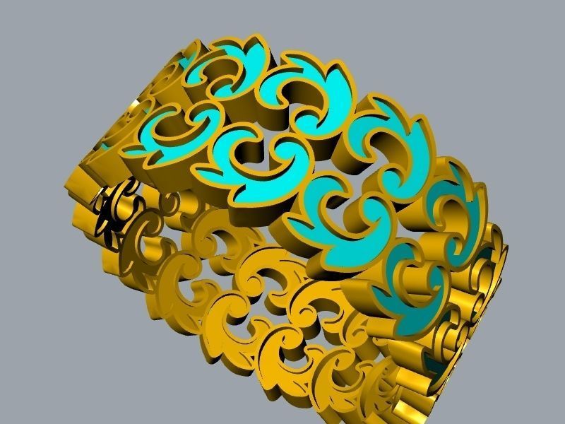 ornamental enamel ring 4 sizes stl verified 3D print model_14