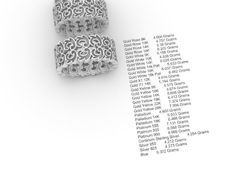 ornamental enamel ring 4 sizes stl verified 3D print model_27