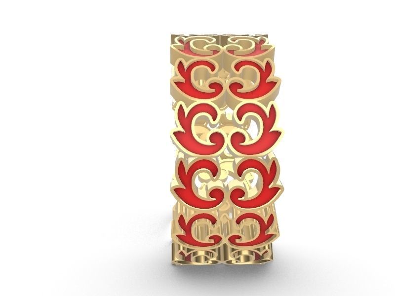 ornamental enamel ring 4 sizes stl verified 3D print model_2