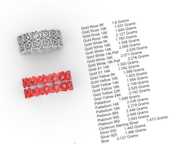 ornamental enamel ring 4 sizes stl verified 3D print model_28