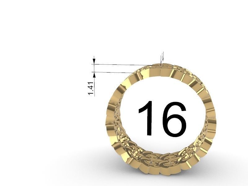 ornamental enamel ring 4 sizes stl verified 3D print model_10