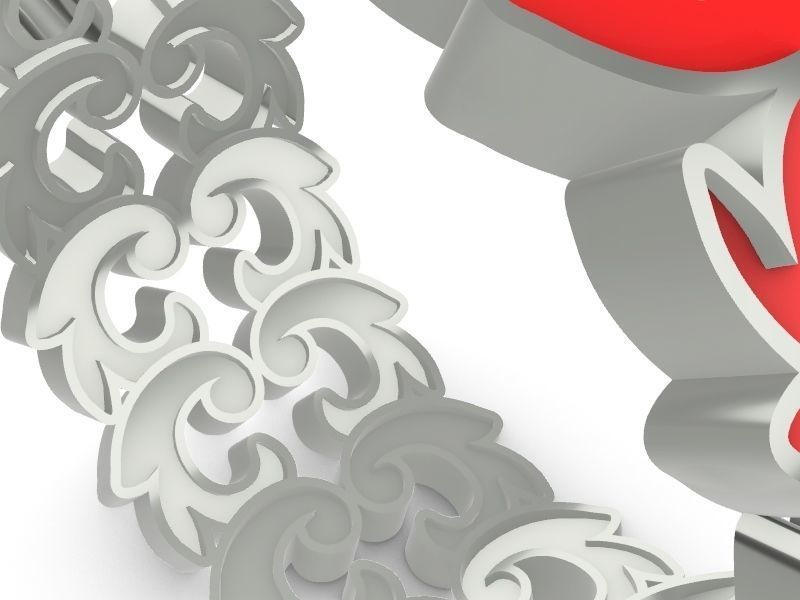 ornamental enamel ring 4 sizes stl verified 3D print model_21