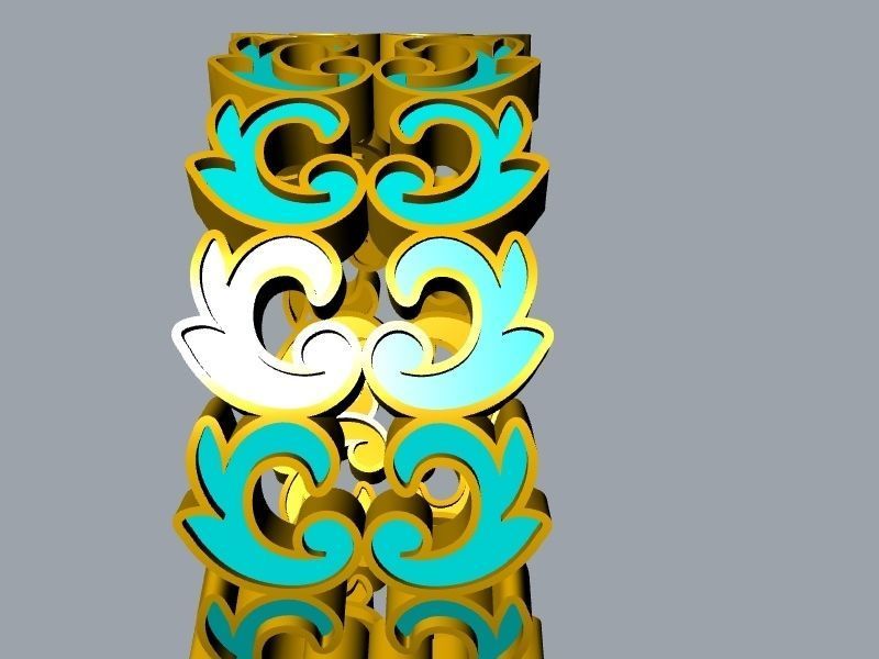 ornamental enamel ring 4 sizes stl verified 3D print model_17