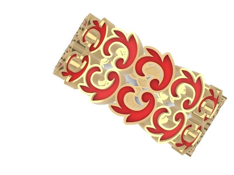 ornamental enamel ring 4 sizes stl verified 3D print model_8