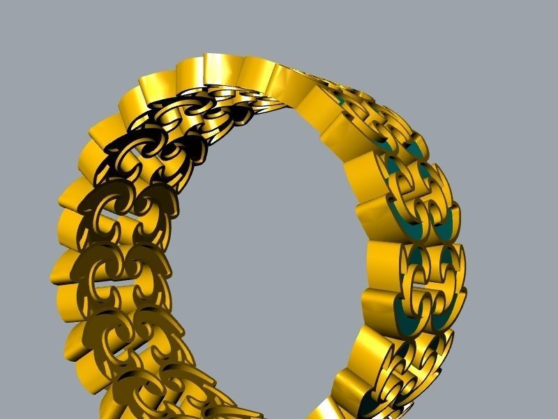 ornamental enamel ring 4 sizes stl verified 3D print model_18
