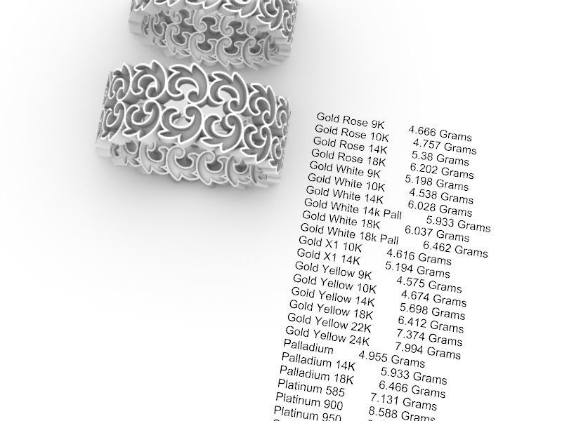 ornamental enamel ring 4 sizes stl verified 3D print model_29