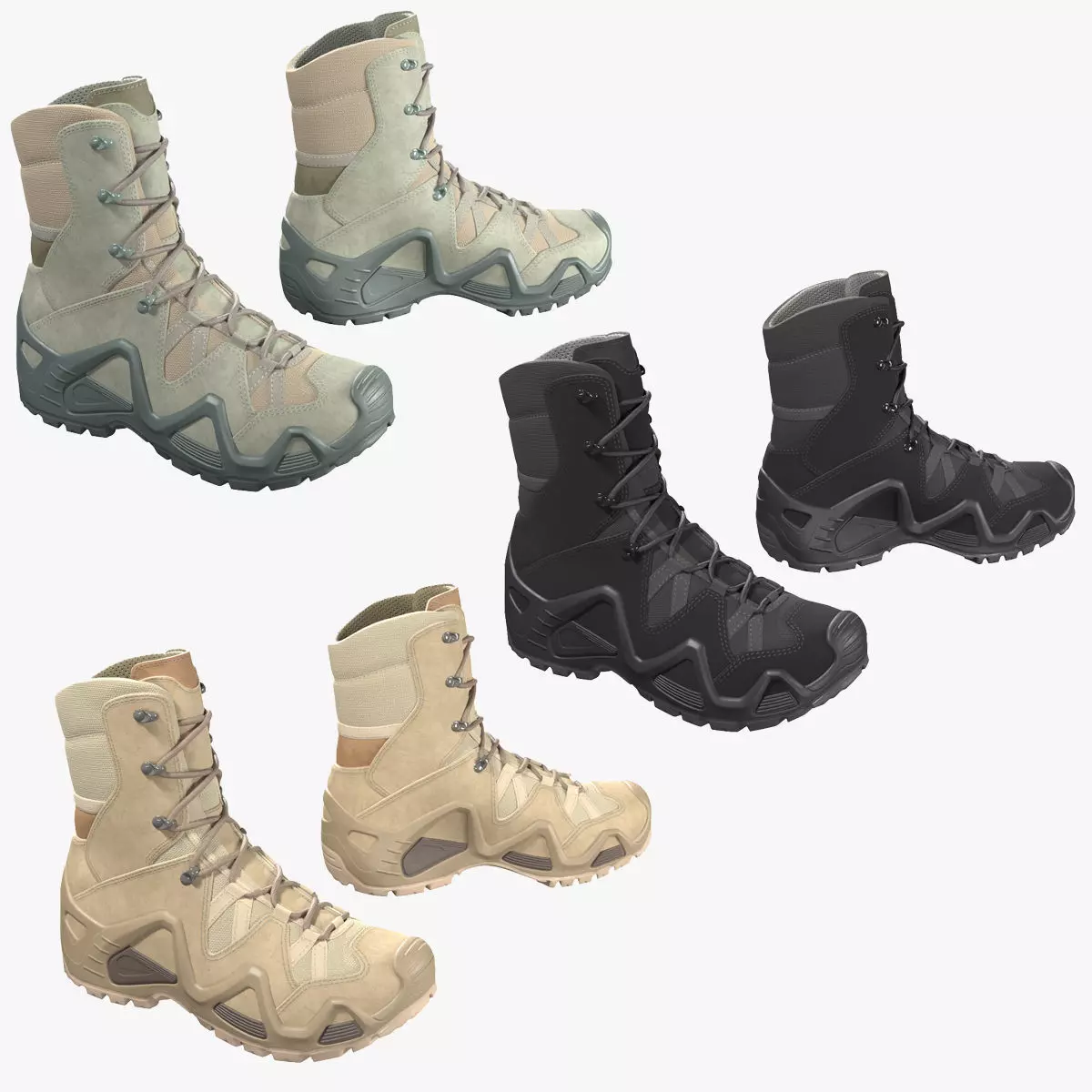 Military Boots Collection 3D model_0