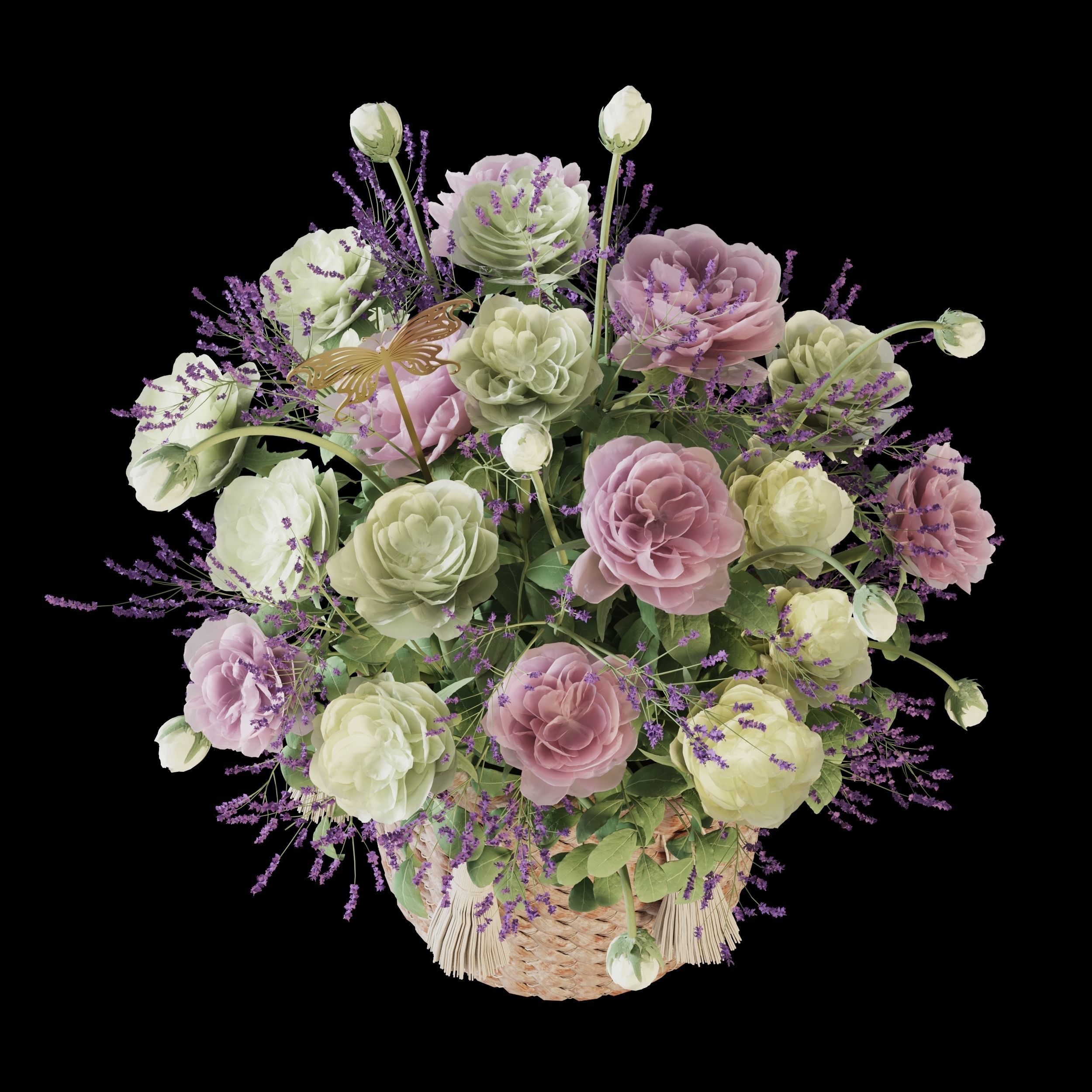 Rose Flower Bouquet 3D model_5