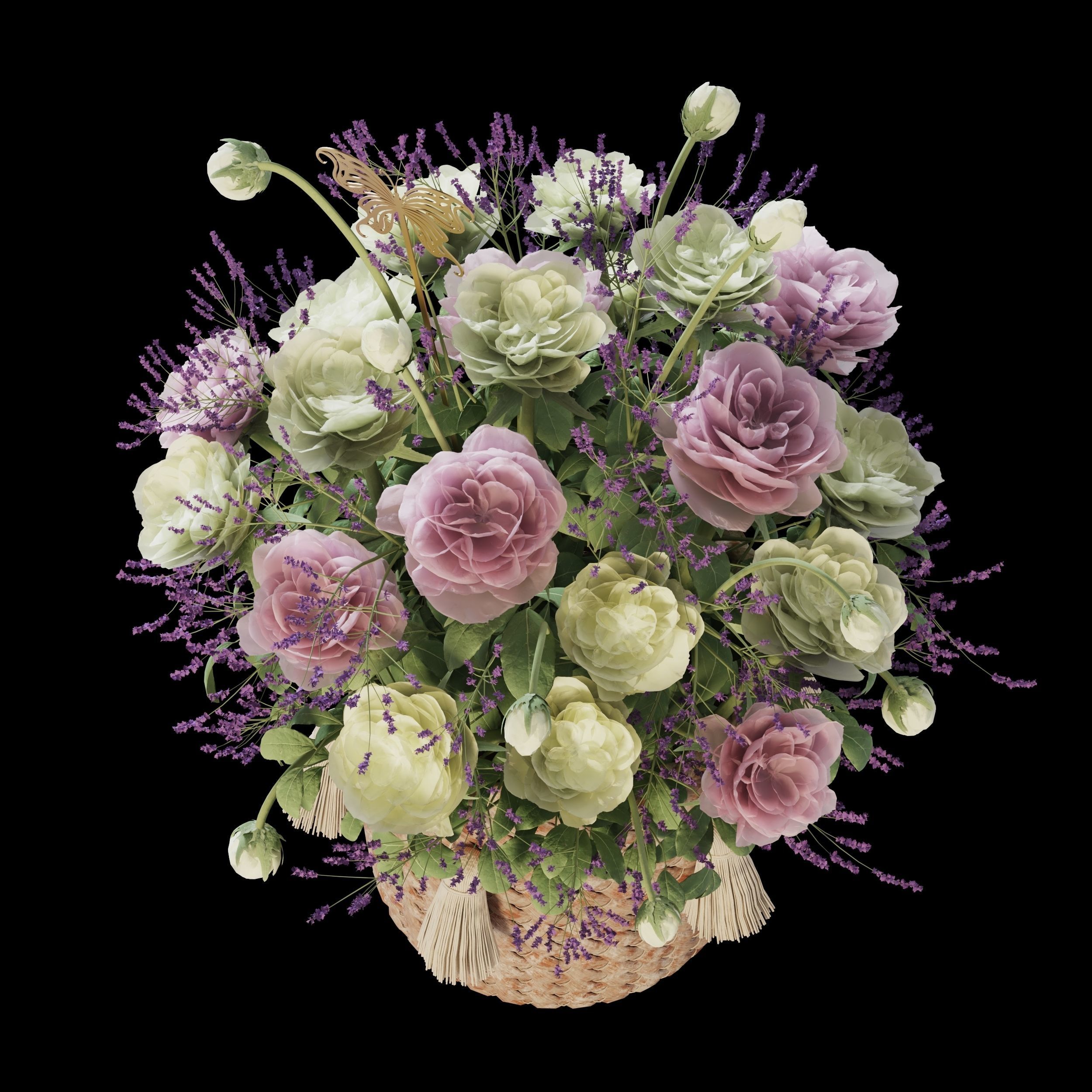 Rose Flower Bouquet 3D model_6