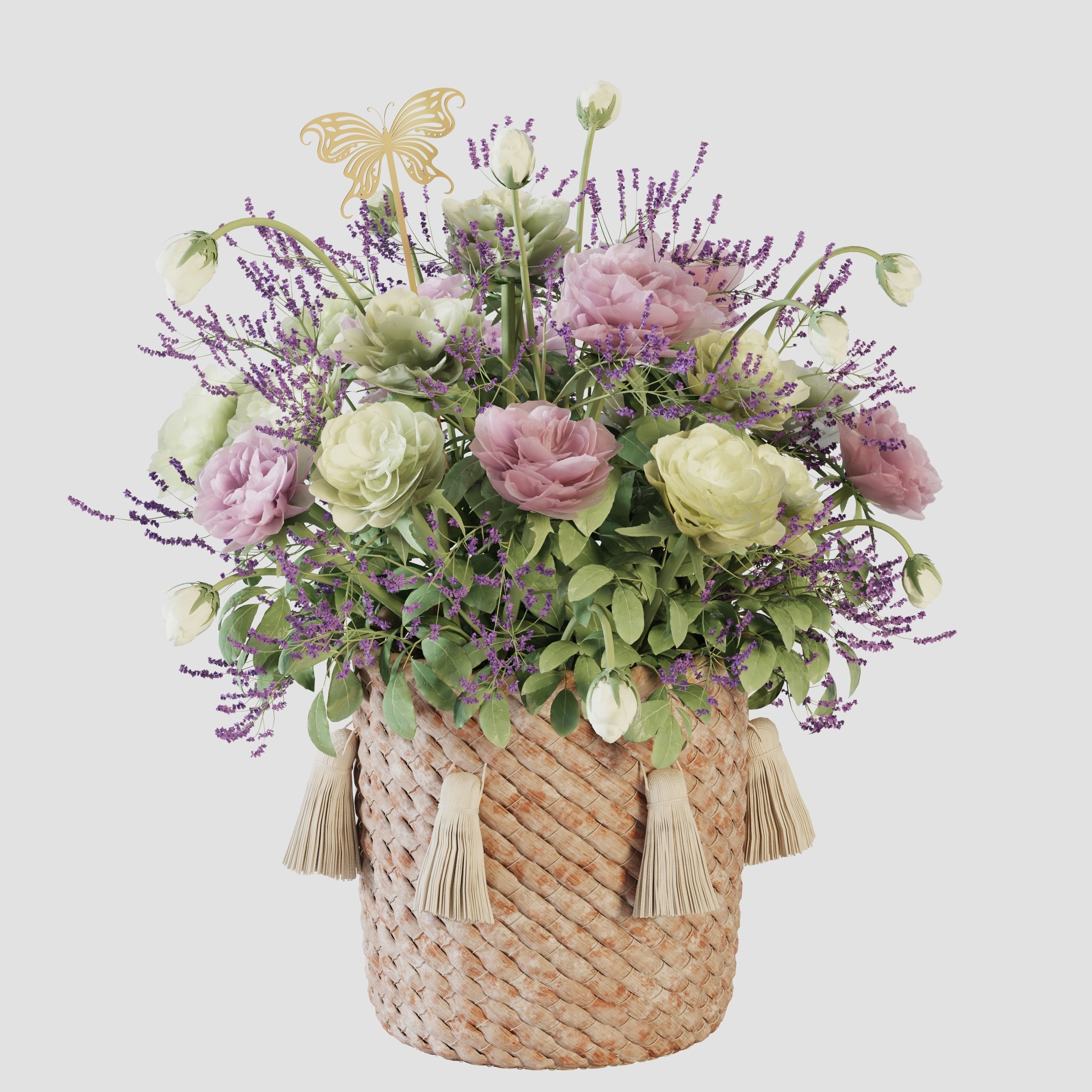 Rose Flower Bouquet 3D model_1