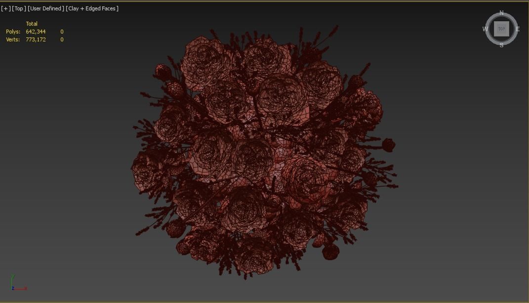 Rose Flower Bouquet 3D model_9