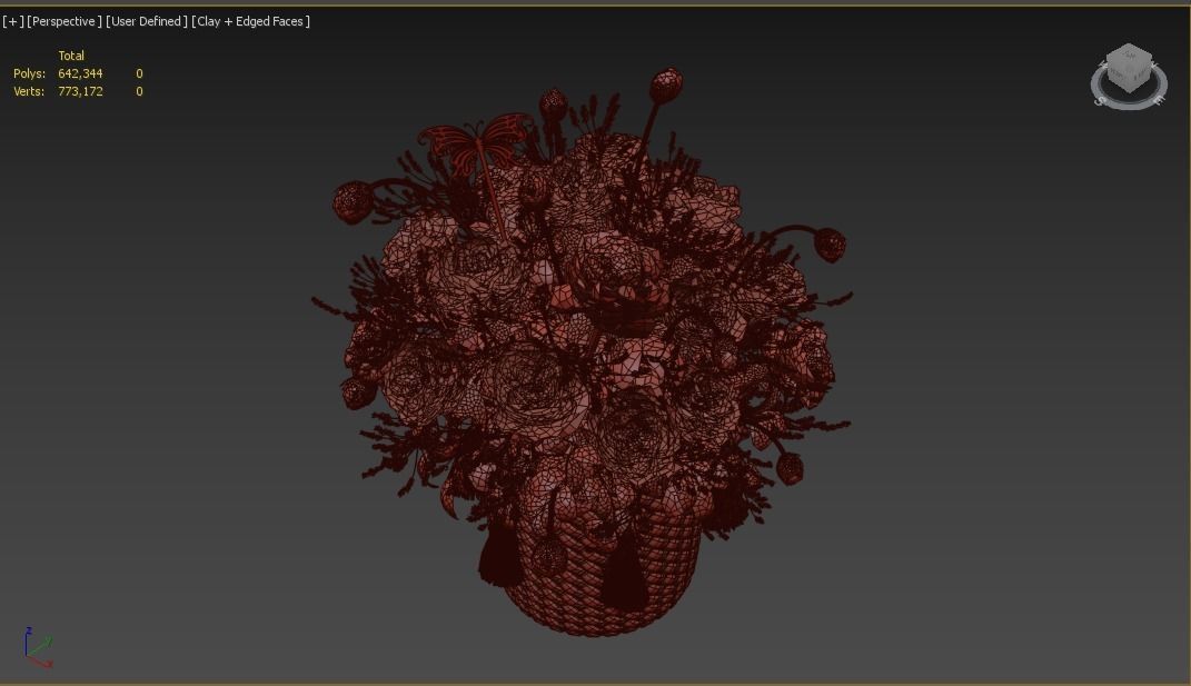 Rose Flower Bouquet 3D model_11