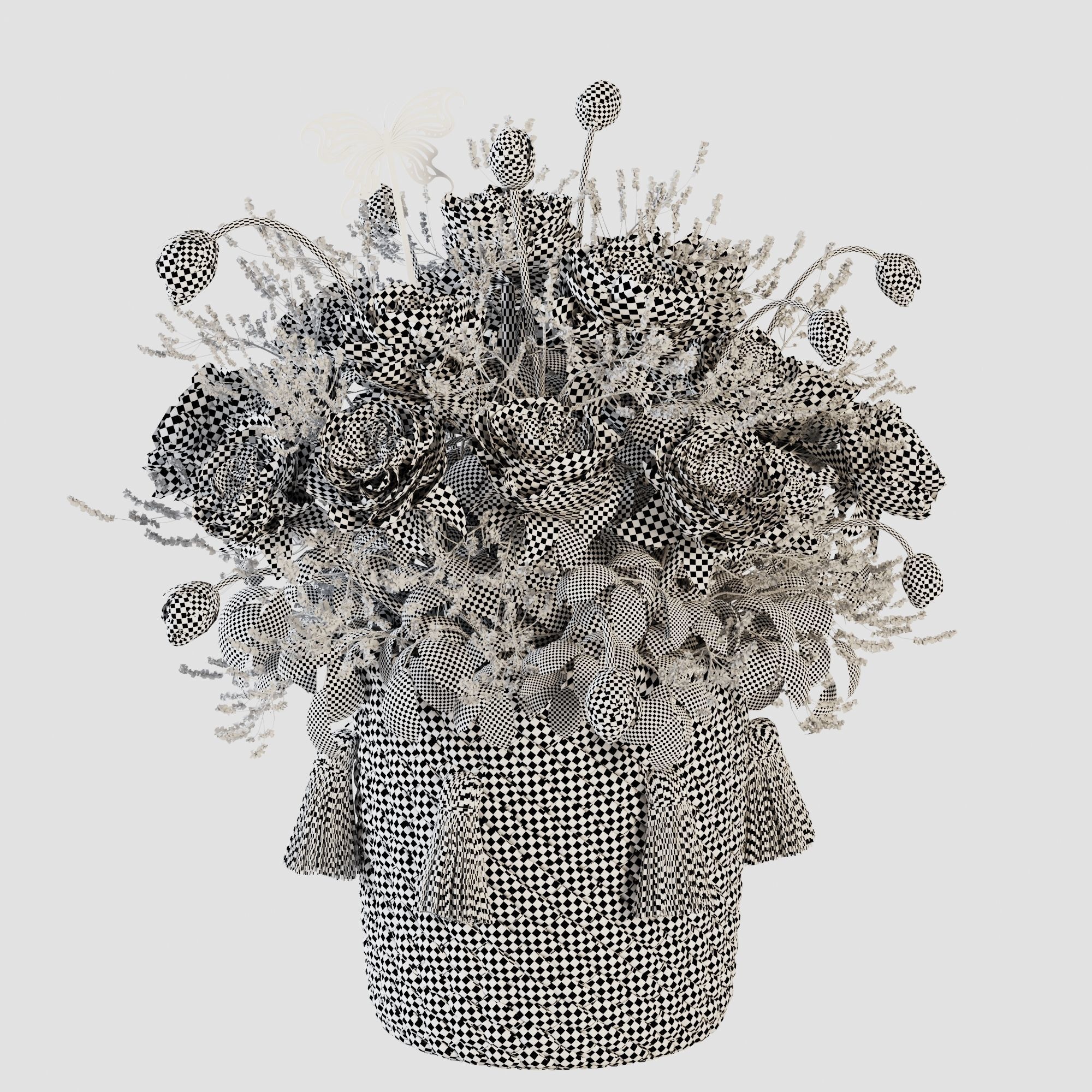 Rose Flower Bouquet 3D model_16