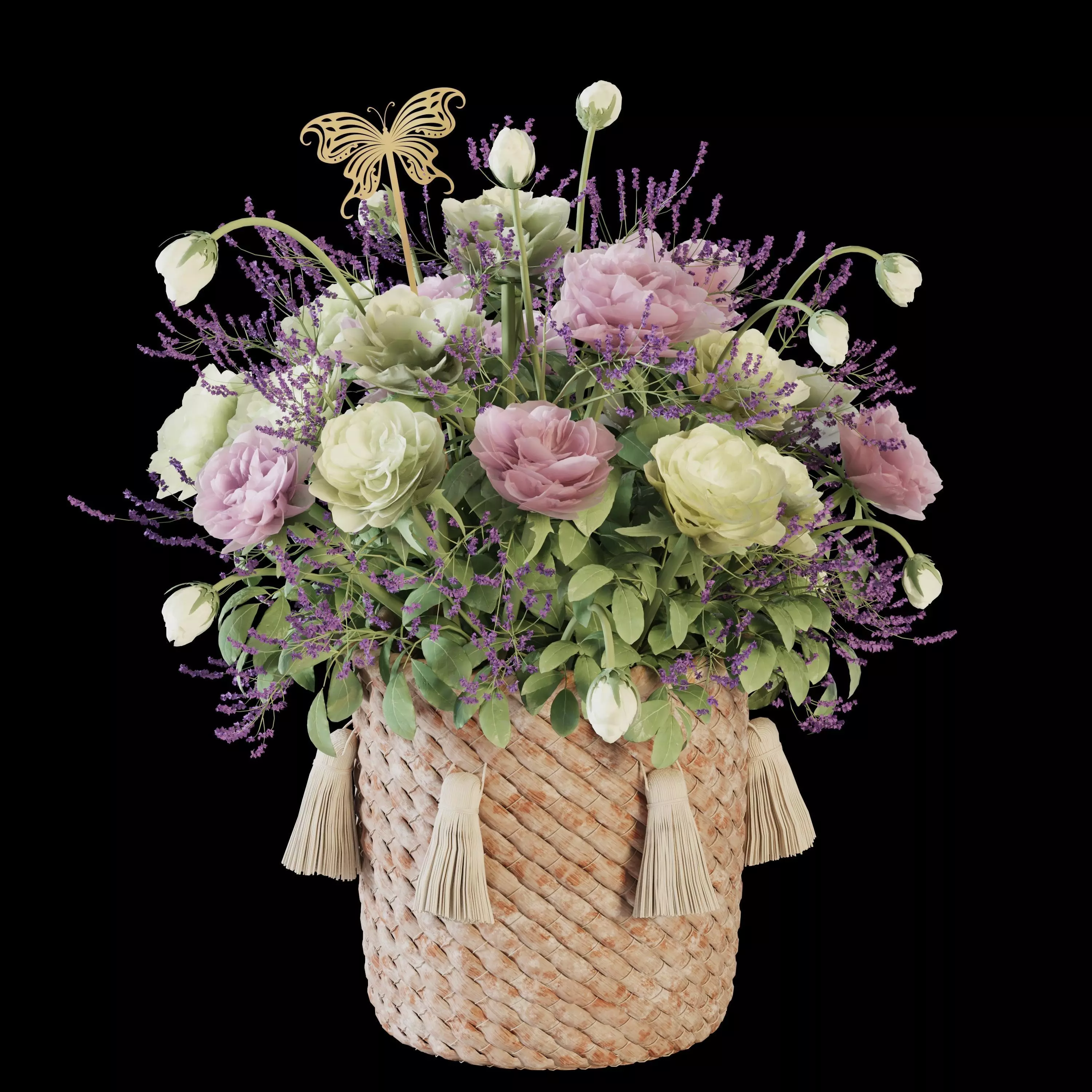 Rose Flower Bouquet 3D model_0