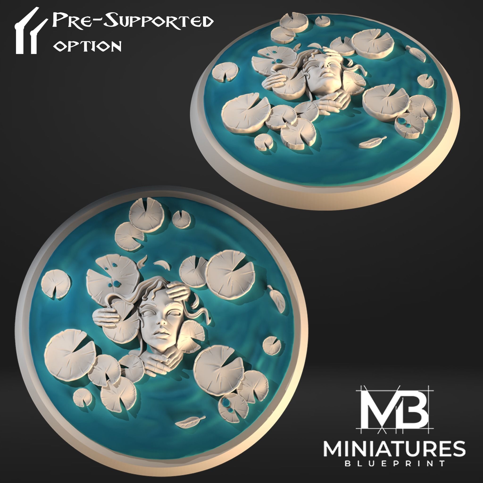 50mm Bases Water Nymphs 3D print model_6