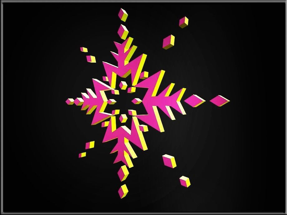Snowflake 02 Low-poly 3D model_4