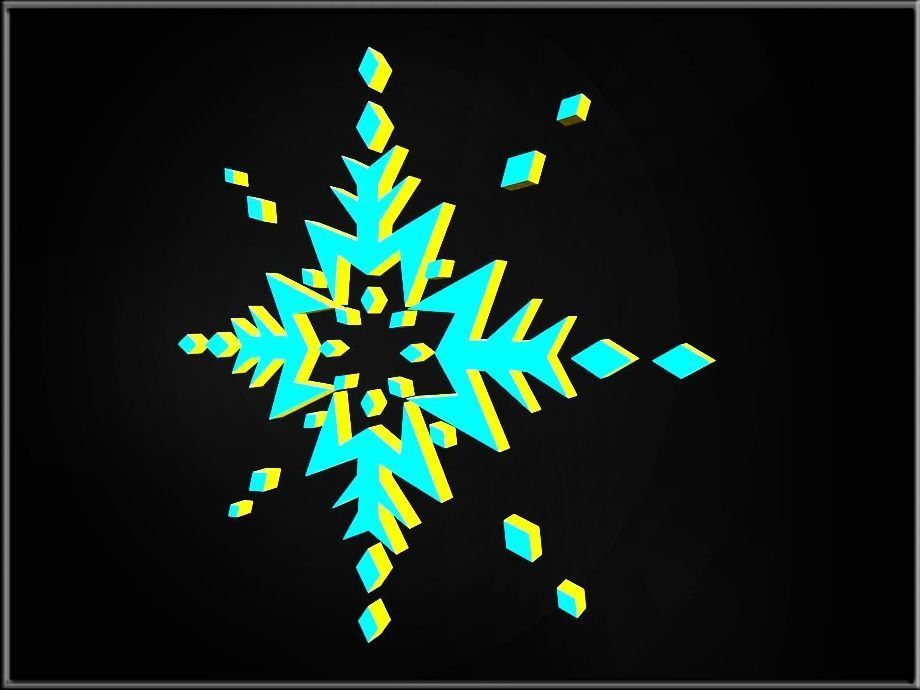 Snowflake 02 Low-poly 3D model_6