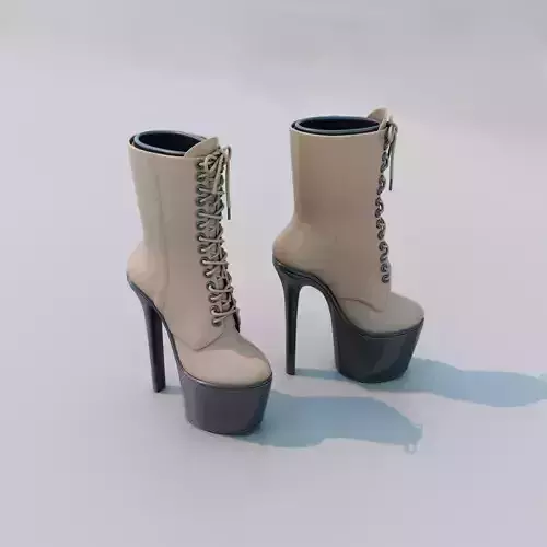 Platform High Heel Shoes For Pole Dancer 3D model
