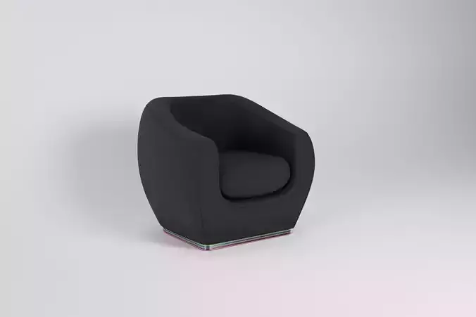 Dark Armchair Low-poly 3D model
