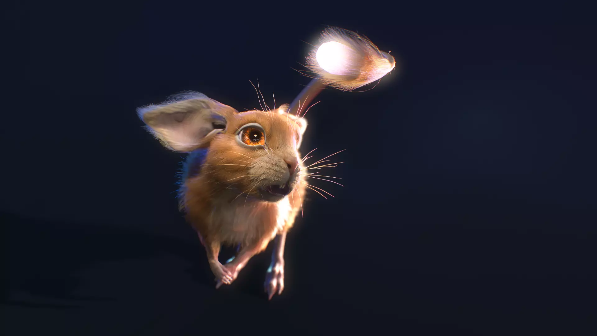 Jumper mouse flying Low-poly 3D model_0