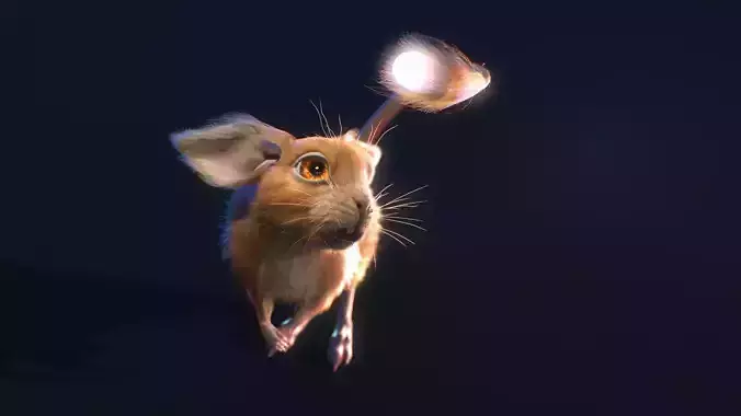 Jumper mouse flying Low-poly 3D model