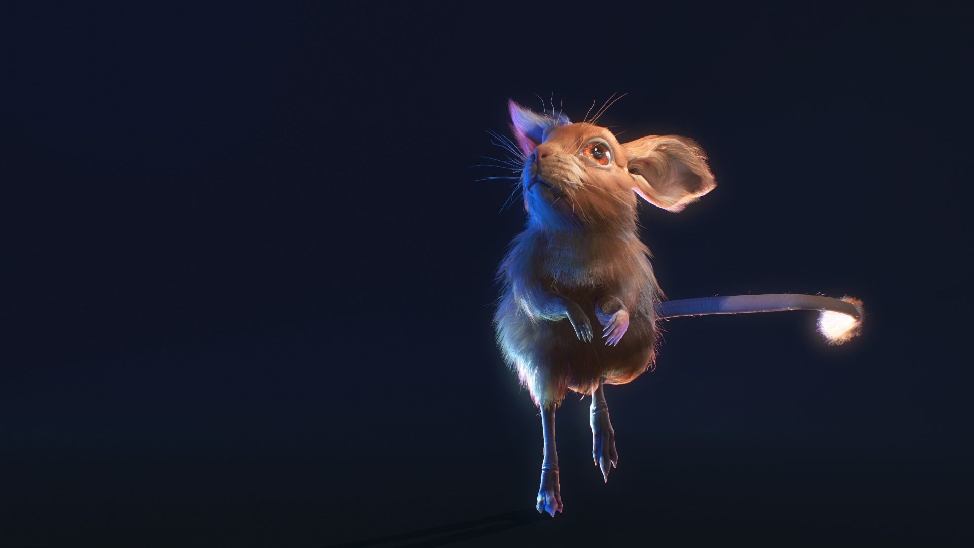 Jumper mouse flying Low-poly 3D model_3