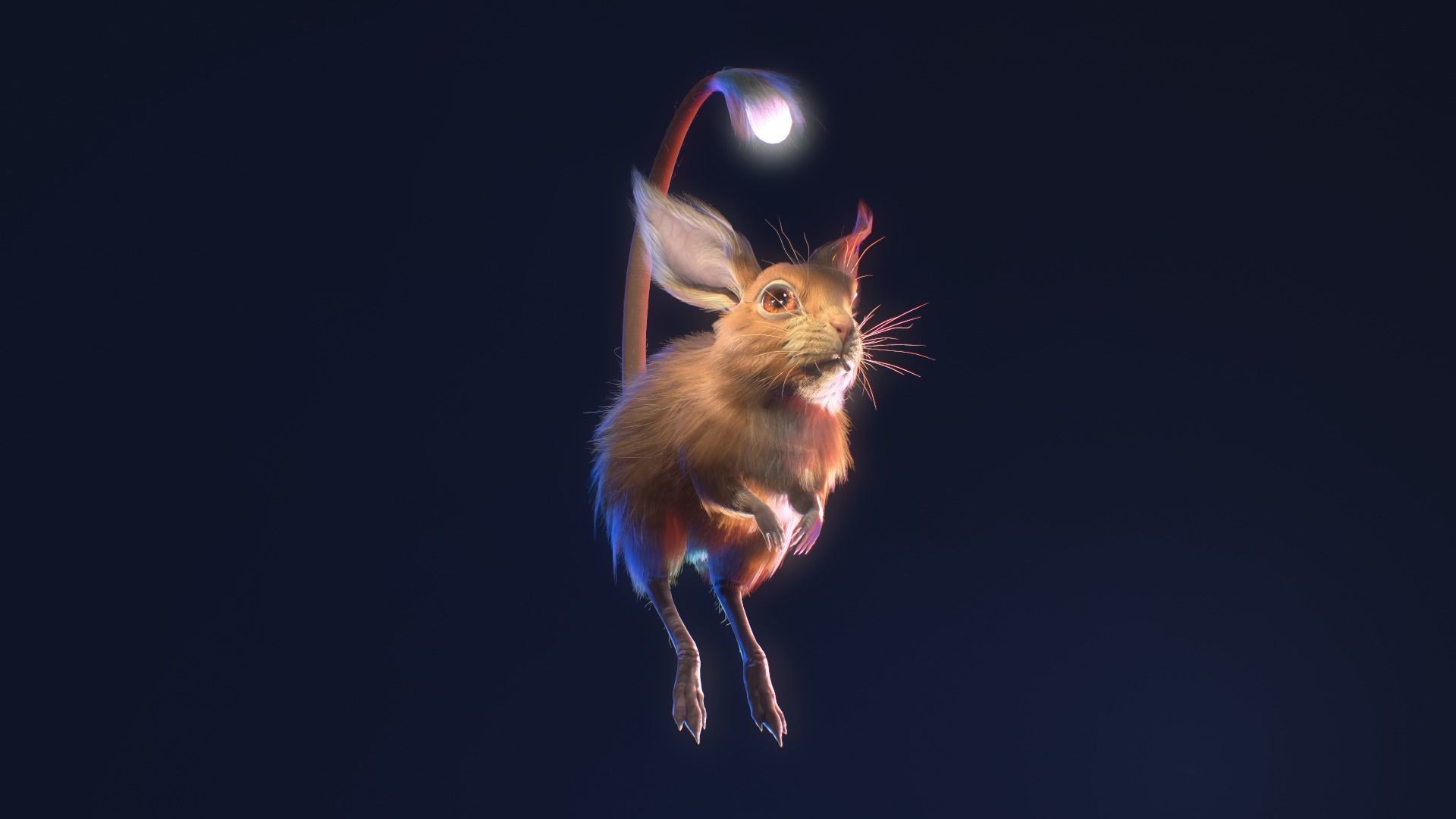 Jumper mouse flying Low-poly 3D model_5