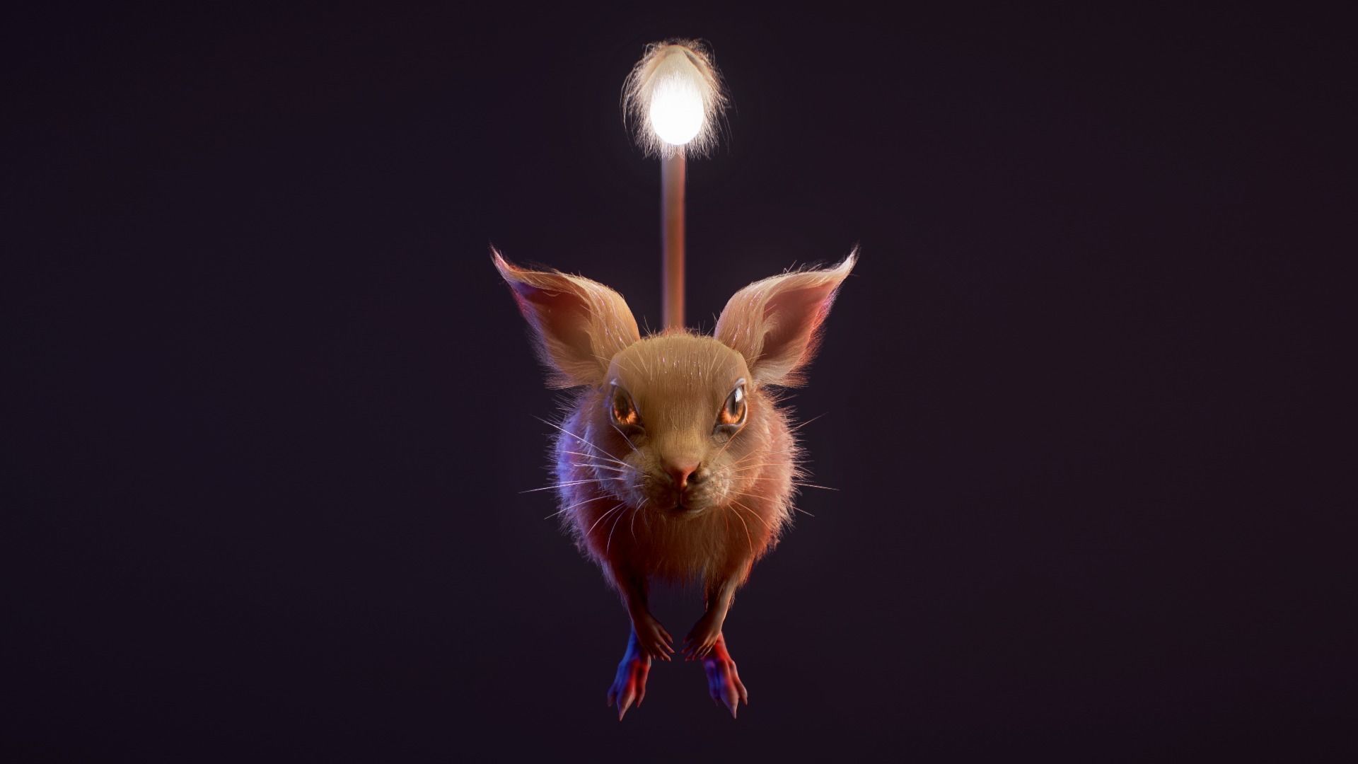 Jumper mouse flying Low-poly 3D model_2
