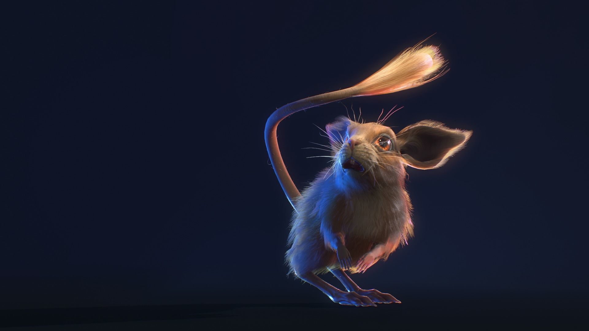 Jumper mouse flying Low-poly 3D model_4