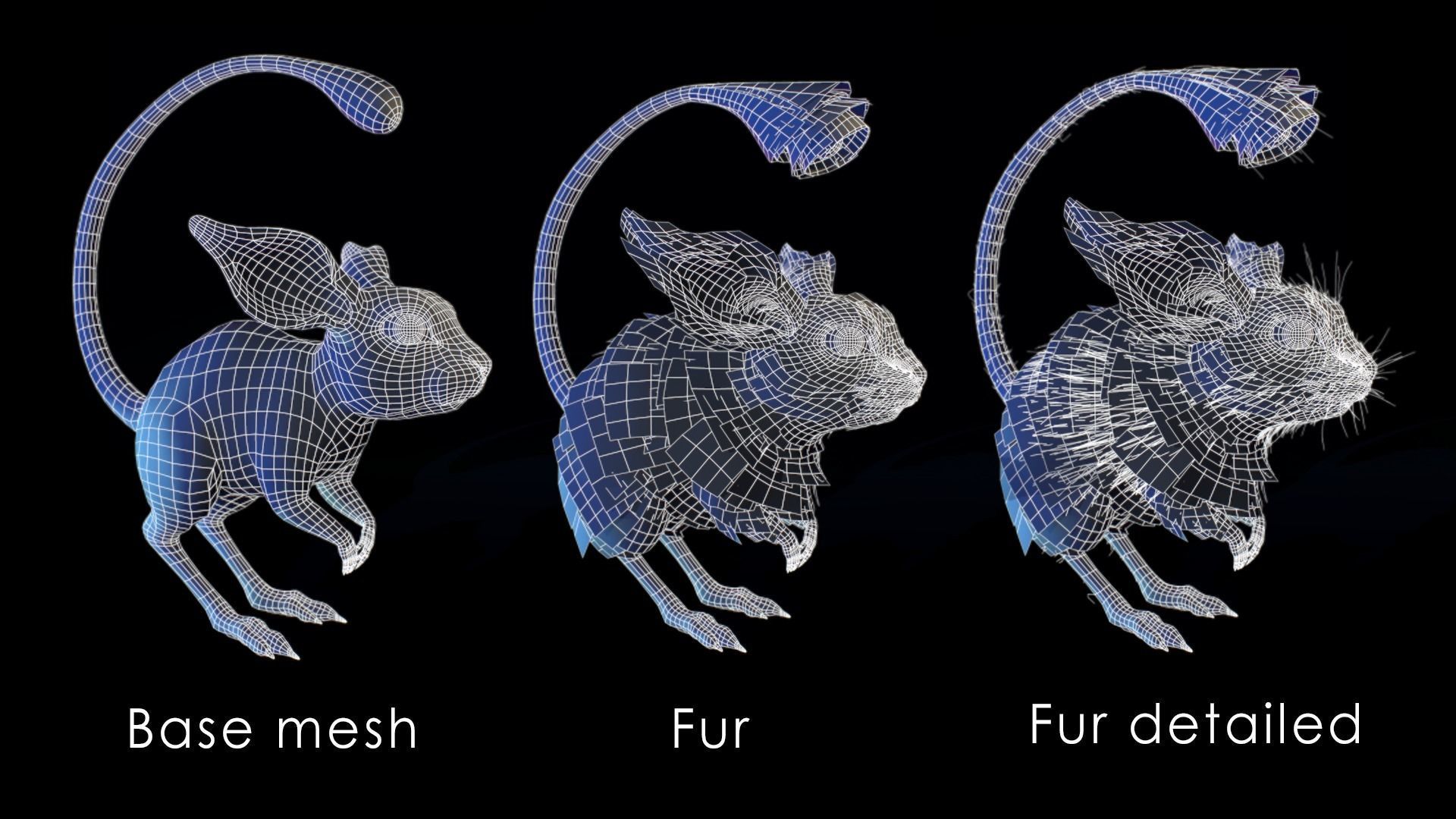 Jumper mouse flying Low-poly 3D model_6
