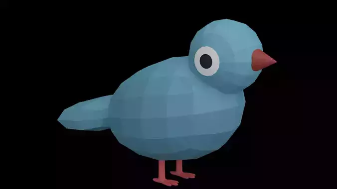LowPoly Cartoon Cute Bird