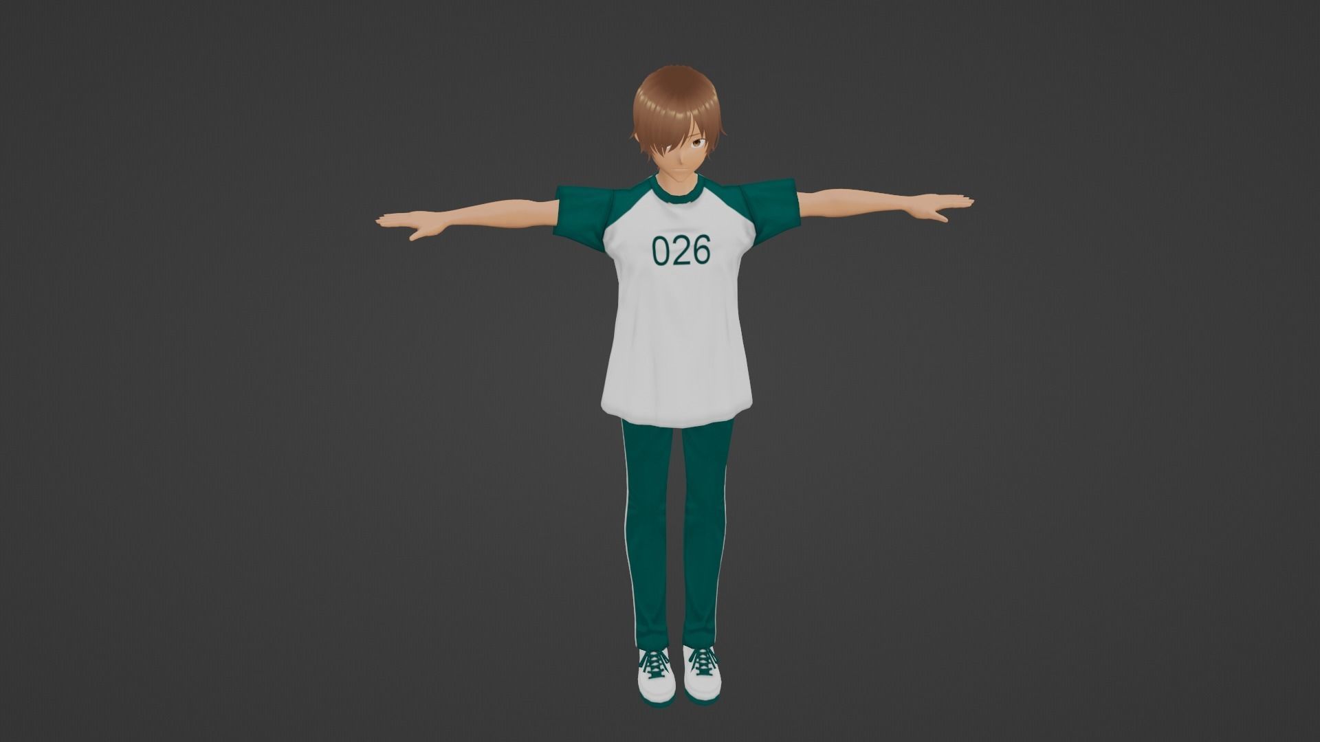 Squid Game - Player Low-poly 3D model_1