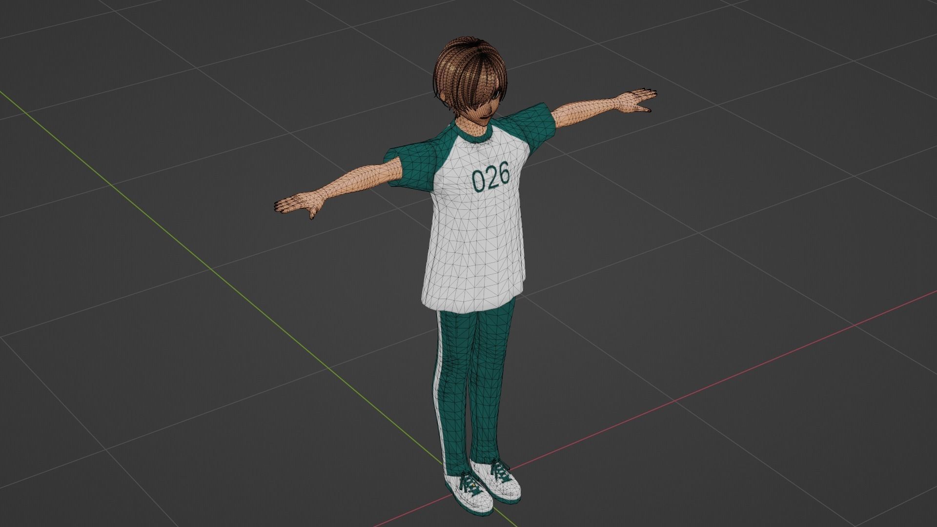 Squid Game - Player Low-poly 3D model_6